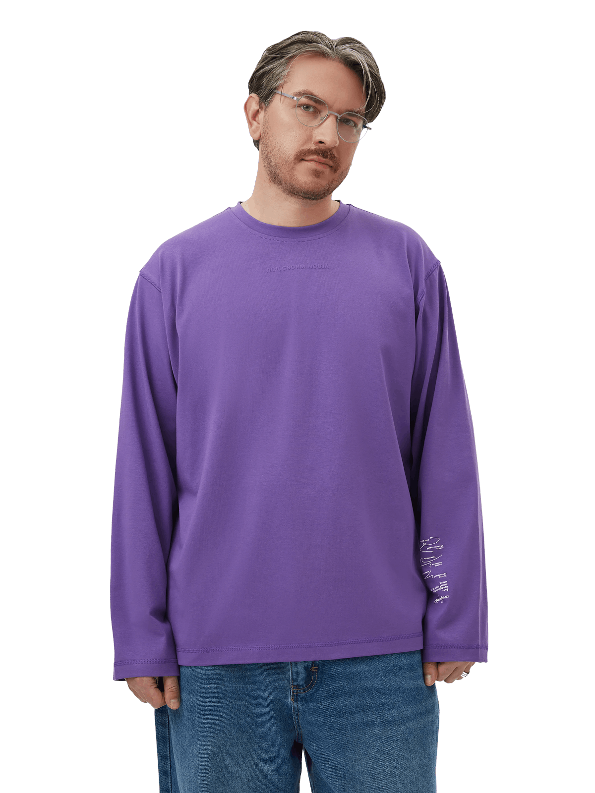 Лонгслив «Под своим углом», фиолетовый - изображение 3 из 7