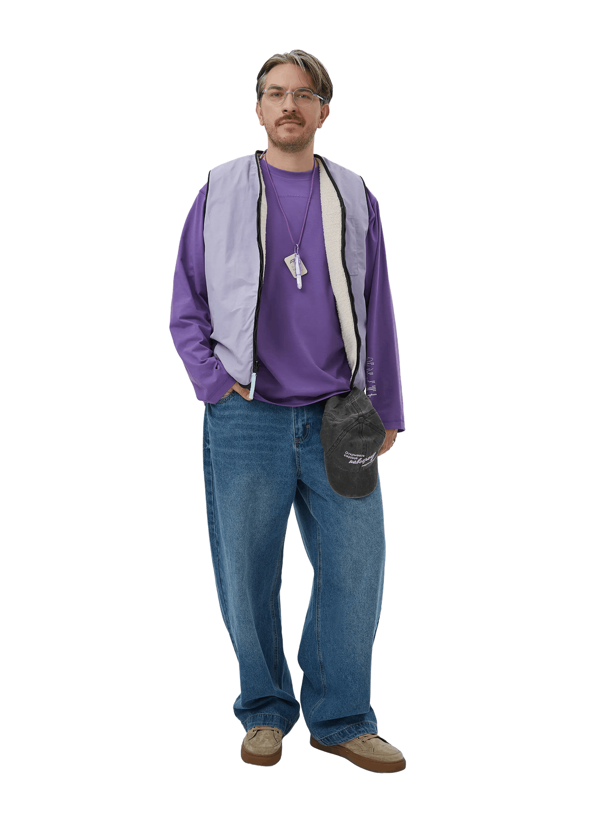 Лонгслив «Под своим углом», фиолетовый - изображение 7 из 7