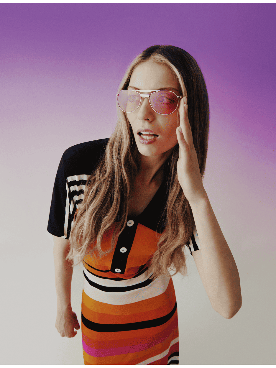 Розовые очки – Точка х Fakoshima, серебряная оправа